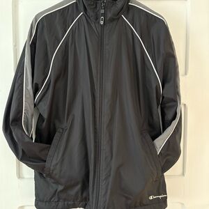 Champion Men's 90’s Black and Silver Windbreaker